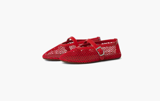 Flat Mesh Ballerinas "Red"