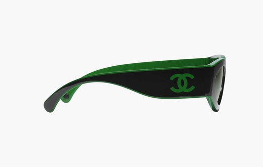Organic Acetate Fiber Irregular Shape Sunglasses "Green"