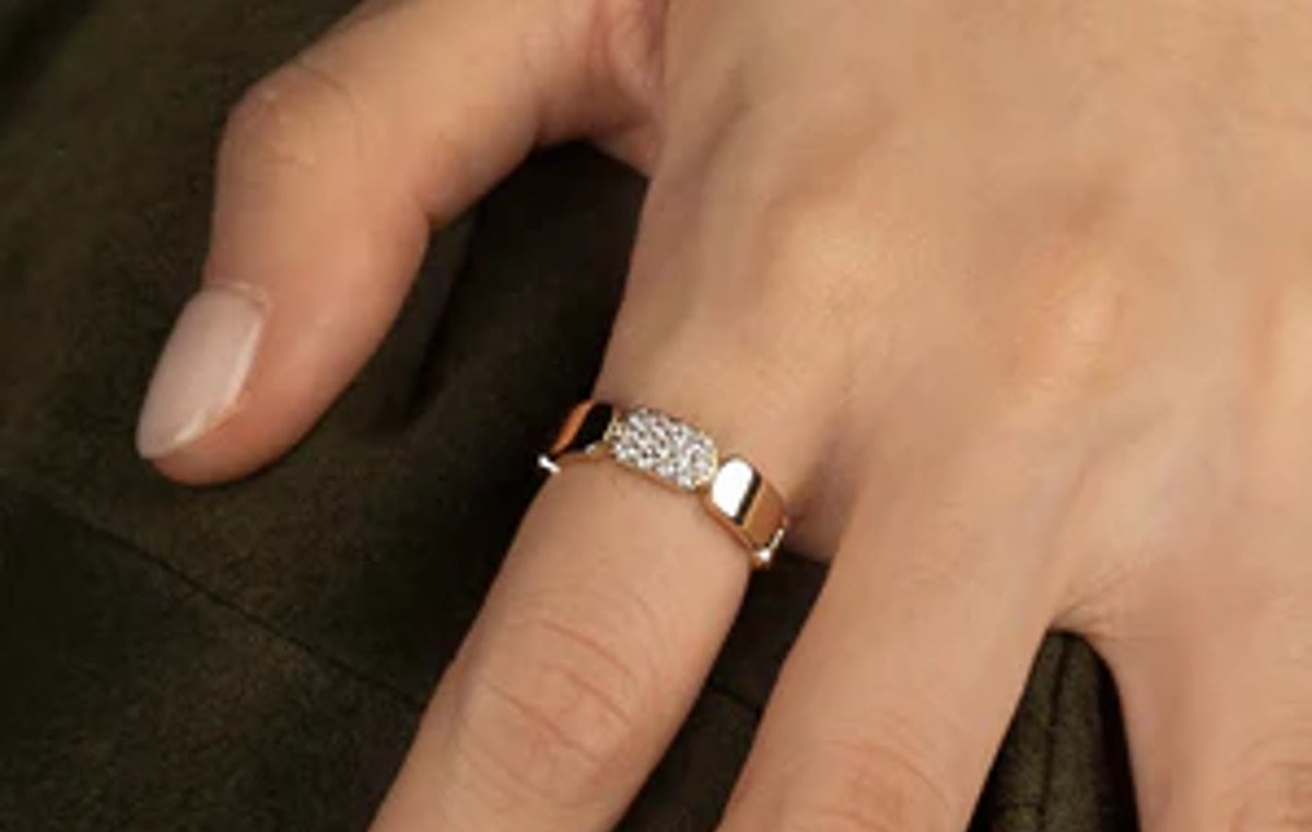 Yacht Club Dainty Gold Ring 18k Yellow Gold Plated