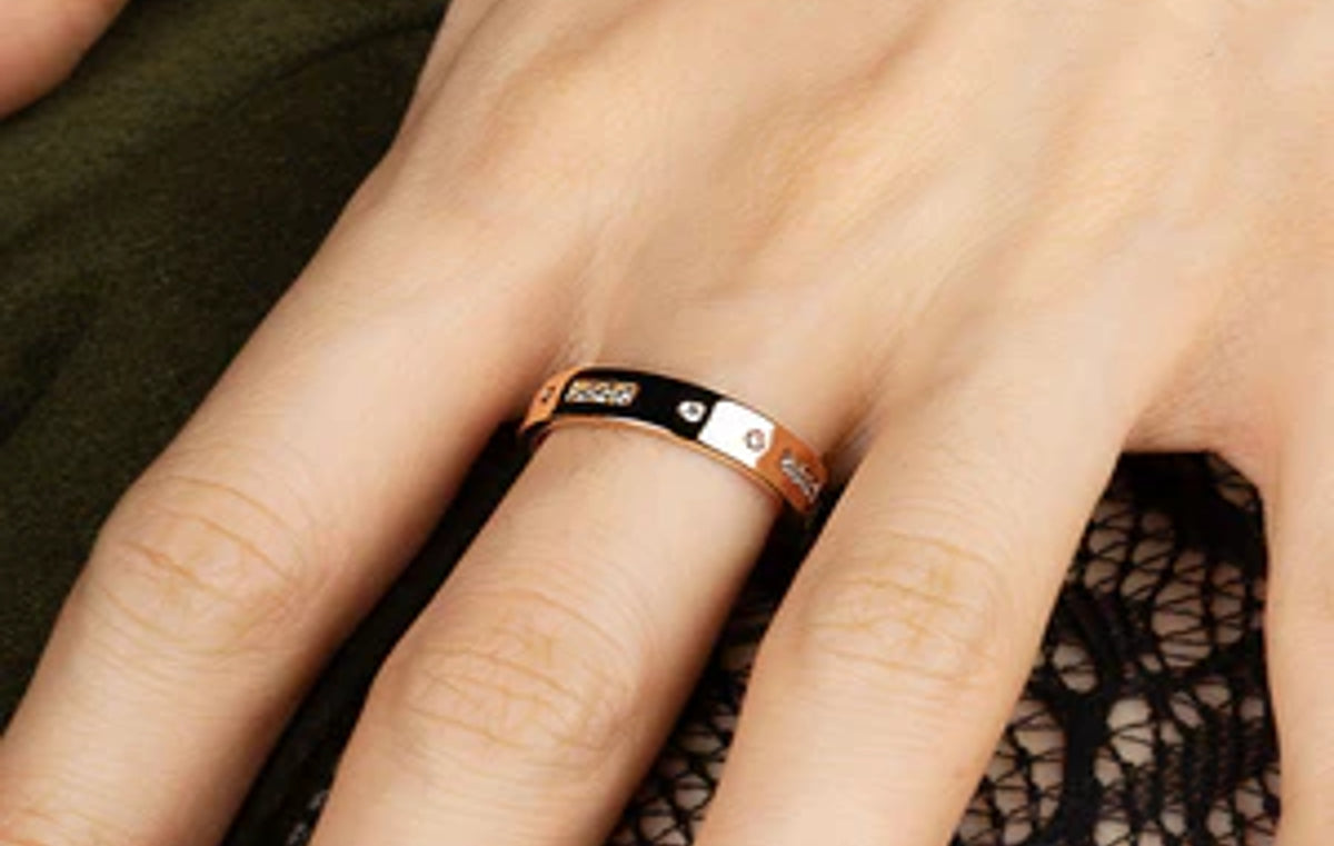 Morse Code Love Morse Code Ring 18k Rose Gold Plated