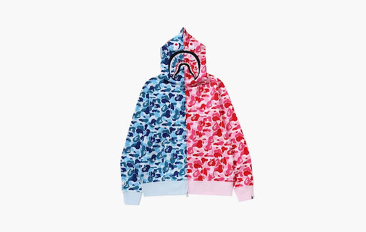 BAPE ABC Camo Crazy Shark Full Zip Hoodie "Blue/Pink"