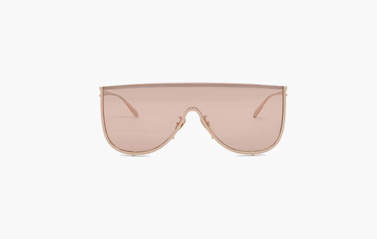 Metal Mask-Shaped Sunglasses "Golden-Brown"