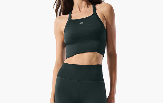 Seamless Ribbed Favorite Bra Tank "Charcoal Green"