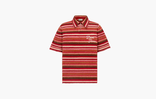 Polo Mohair Knit Shirt "Brown/Red"