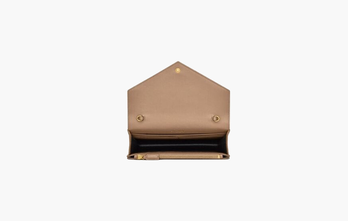 Cassandre Envelope Chain Wallet In Lambskin "Dusty Grey"