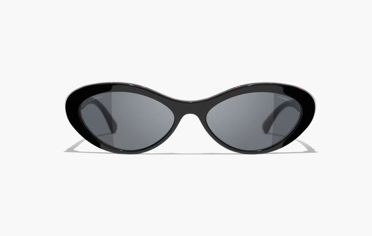 Oval Sunglasses "Black & Pink"