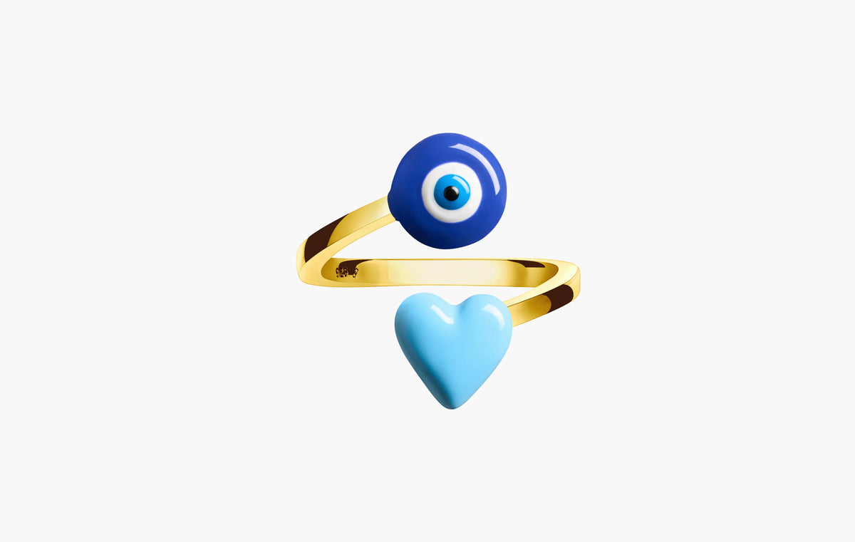 Evil Eye Wrap Ring (Gold)