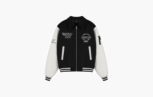 Racing Team Varsity Jacket "Black/White"
