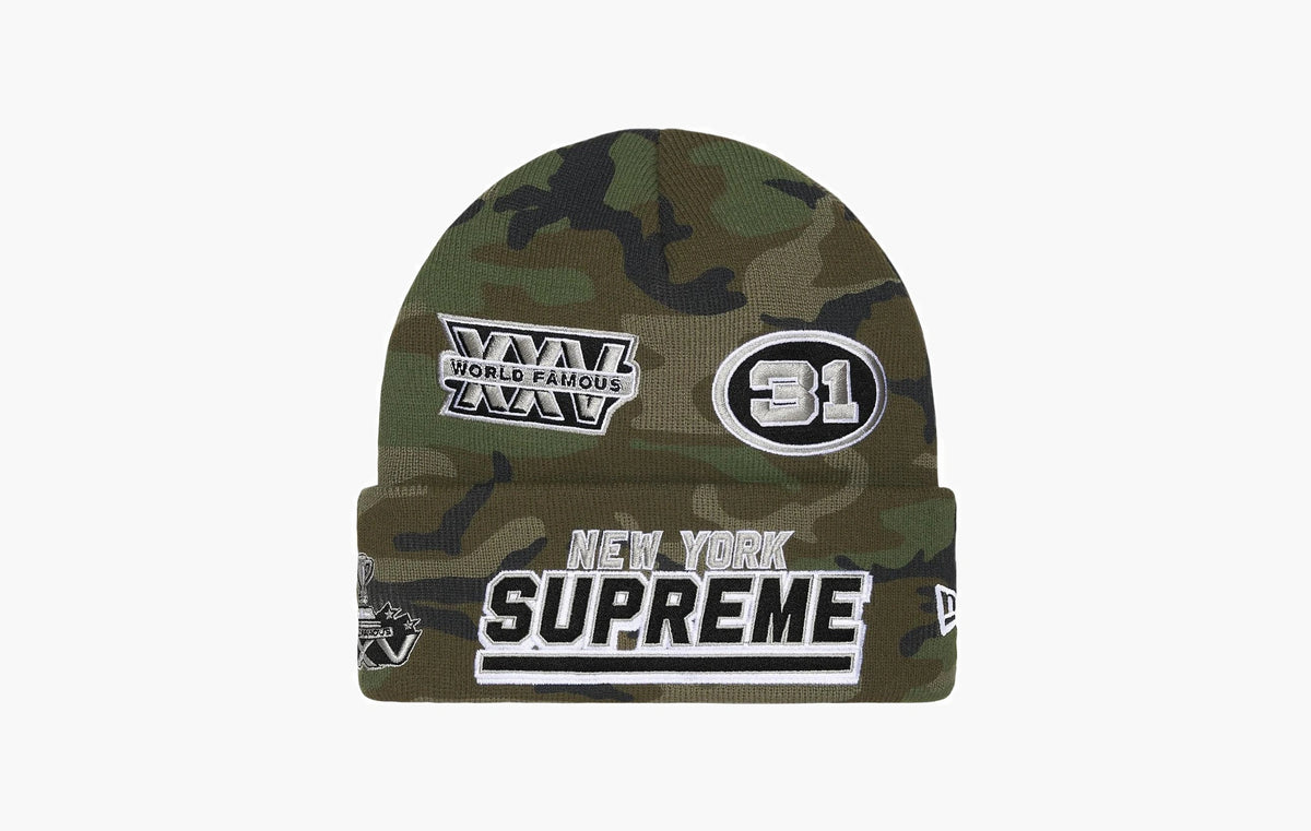 New Era Football Embroidered Beanie Hat "Woodland Camouflage"