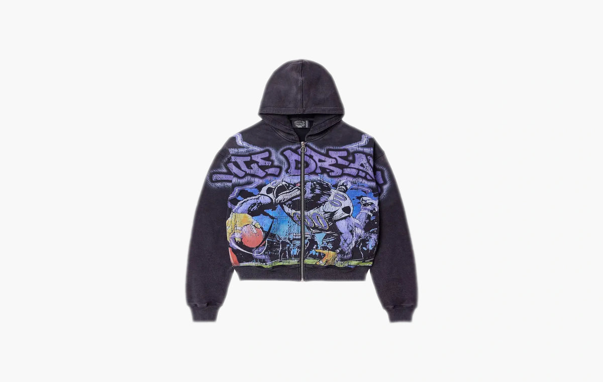 Raven Zip Up Hoodie "Black"