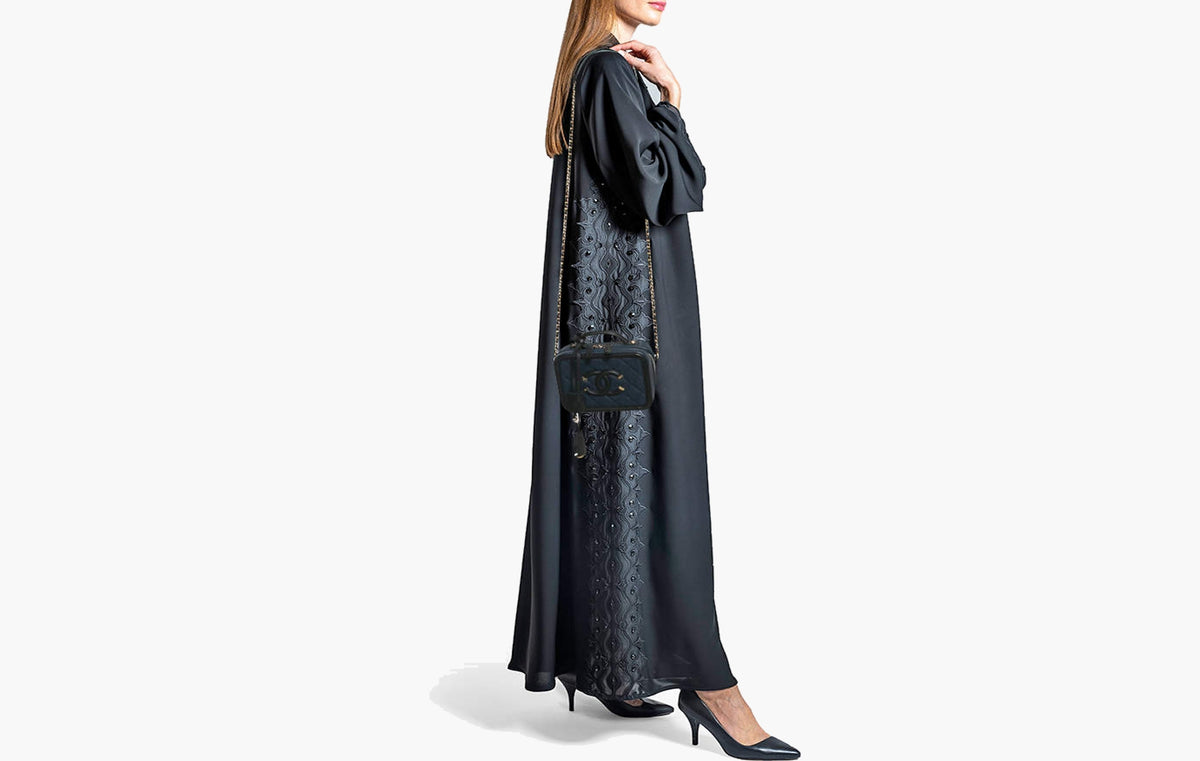 CC Filigree Vanity Case Quilted Medium "Black"