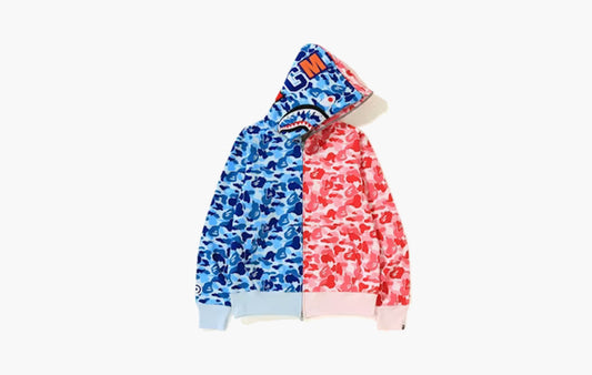 BAPE ABC Separate Shark Full Zip Hoodie "Blue/Pink"