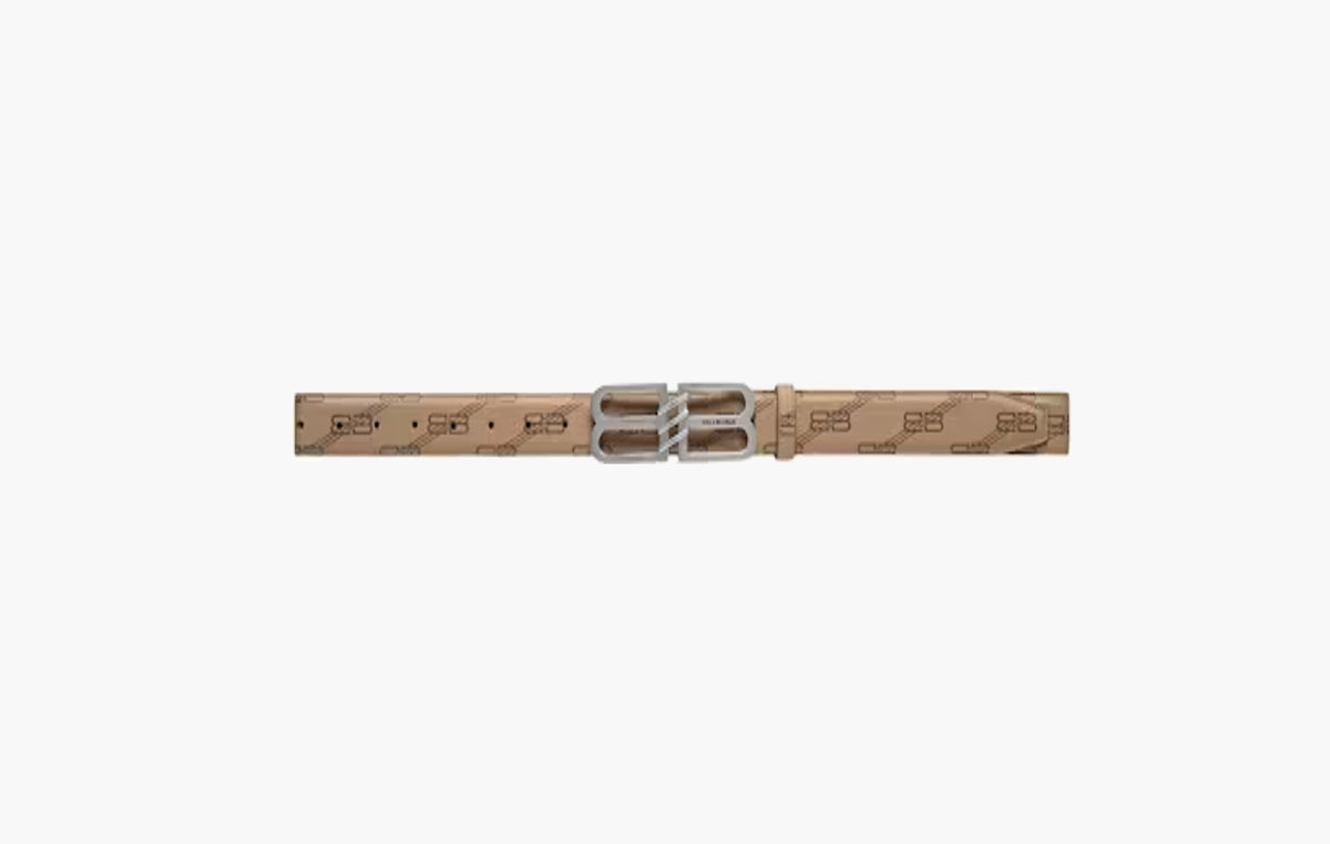 BB Signature Belt "30 MM BB Monogram Beige/Brown"
