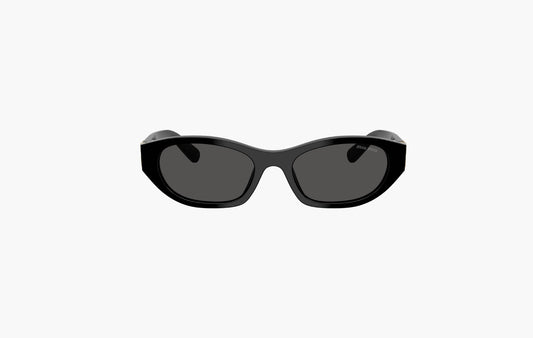 Acetate Oval Sunglasses "Black"