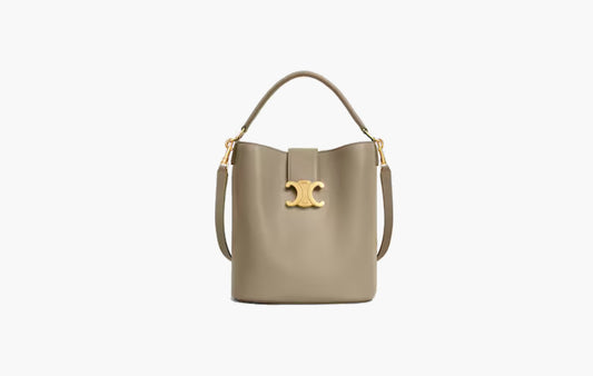Medium Bucket Louise In Smooth Calfskin "Modern Taupe"