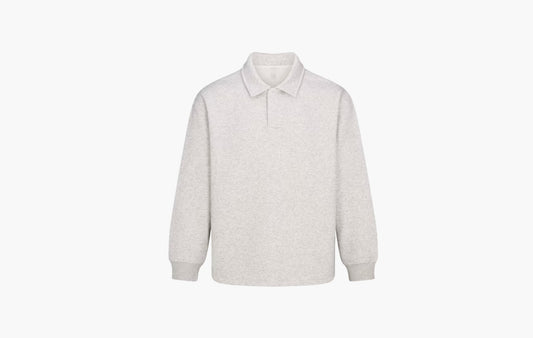 Fleece Lounge Men's Relaxed Polo "Light Heather Grey"