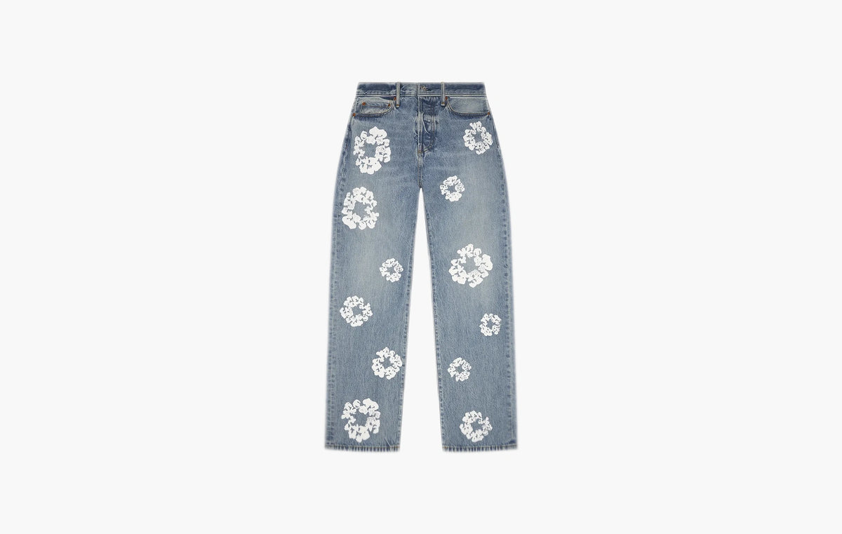 Baggy Cotton Wreath Denim Pant "Light Wash"