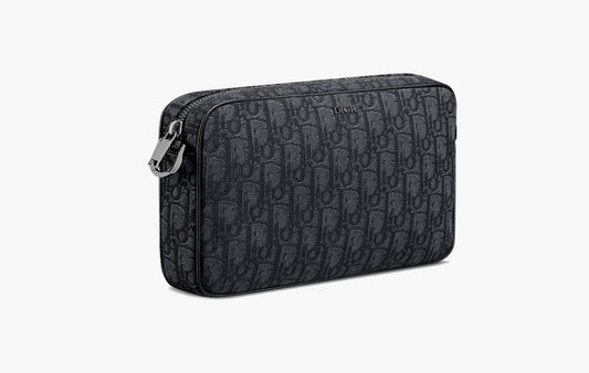 Saddle Triple-pouch "Oblique-jacquard Black"