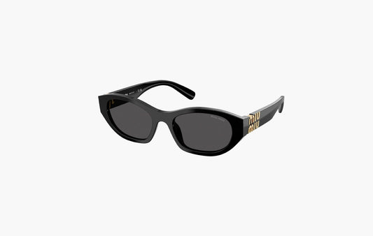 Acetate Oval Sunglasses "Black"