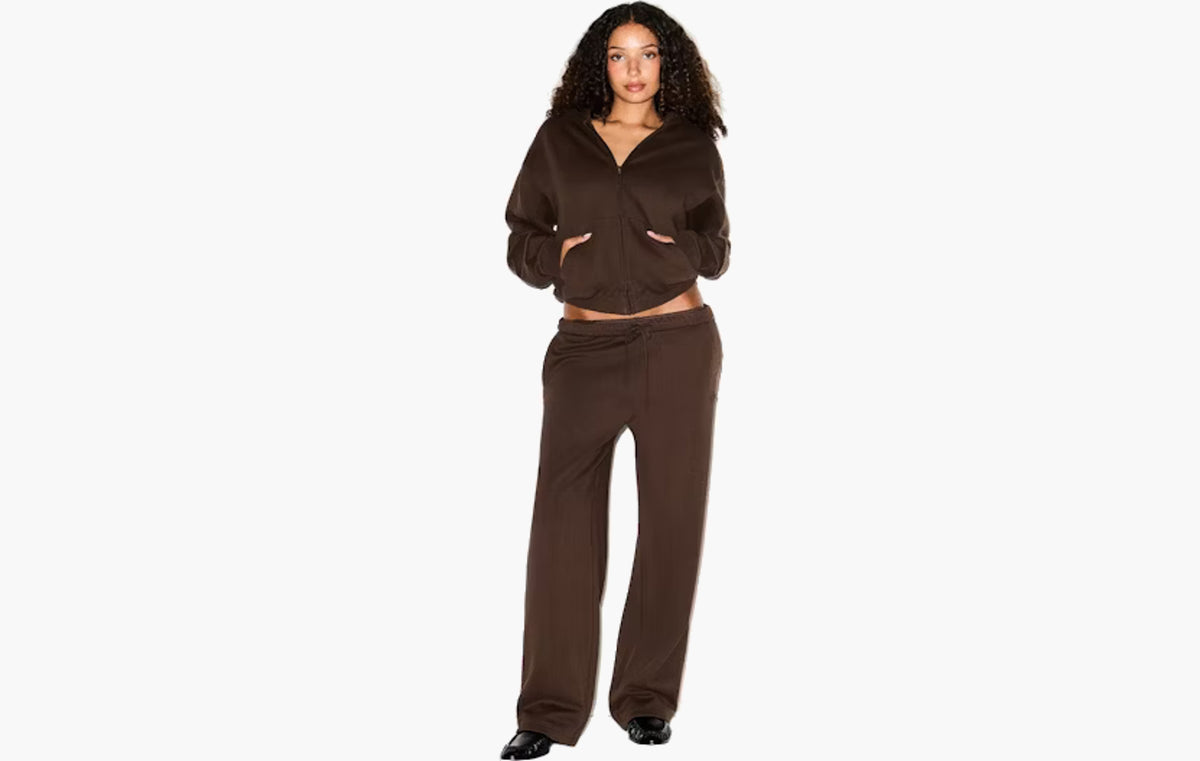 Cotton Fleece Classic Straight Leg Pant "Dark Sepia"