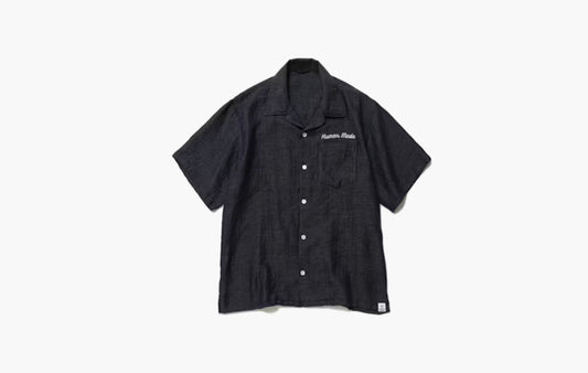 Chambray Gauze Aloha Shirt "Black"