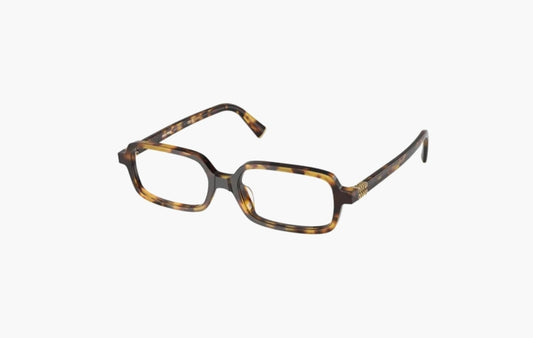 Rectangle frame Sunglasses "Havana Honey Clear Blue Light Filter"