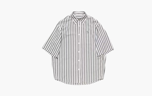 Stripe Button-Up Shirt "Black/White"