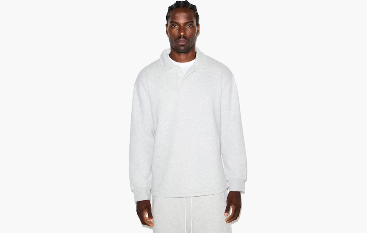 Fleece Lounge Men's Relaxed Polo "Light Heather Grey"