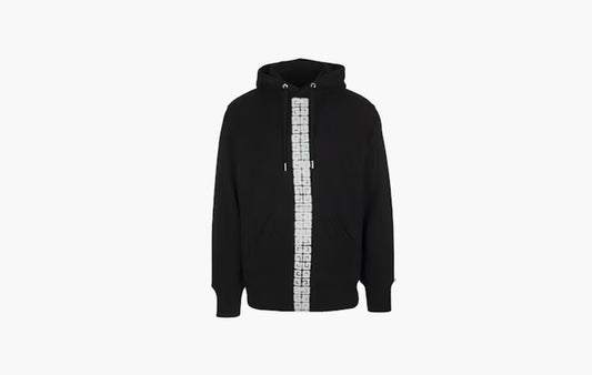 4G Graffiti Stripes Effect Hoodie "Black/White"