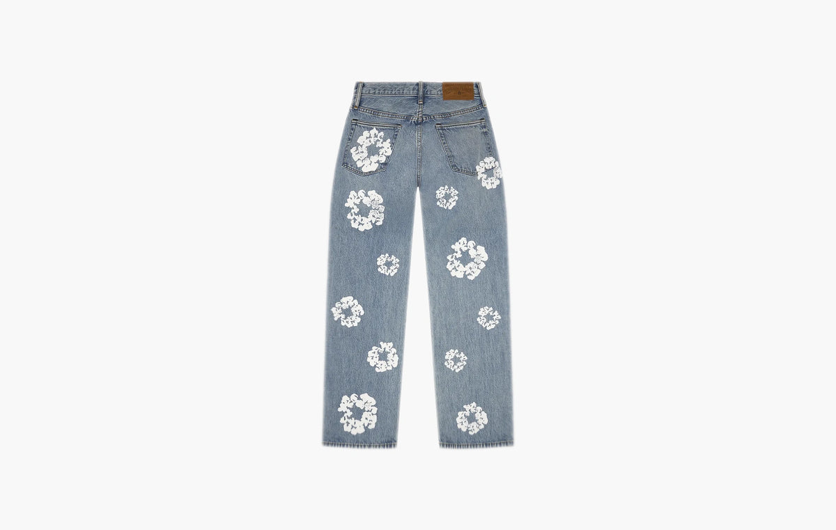 Baggy Cotton Wreath Denim Pant "Light Wash"