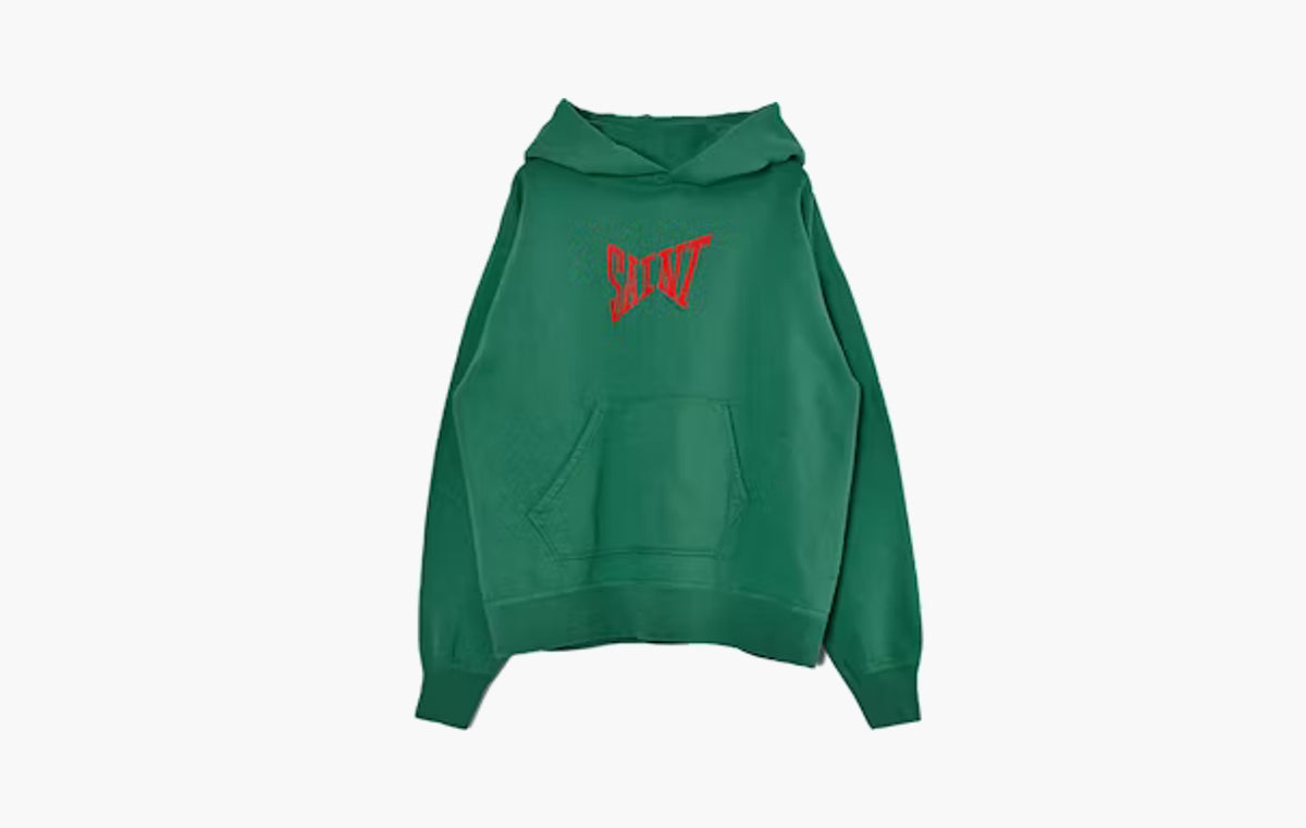Ribbon Logo Red Hoodie "Green"