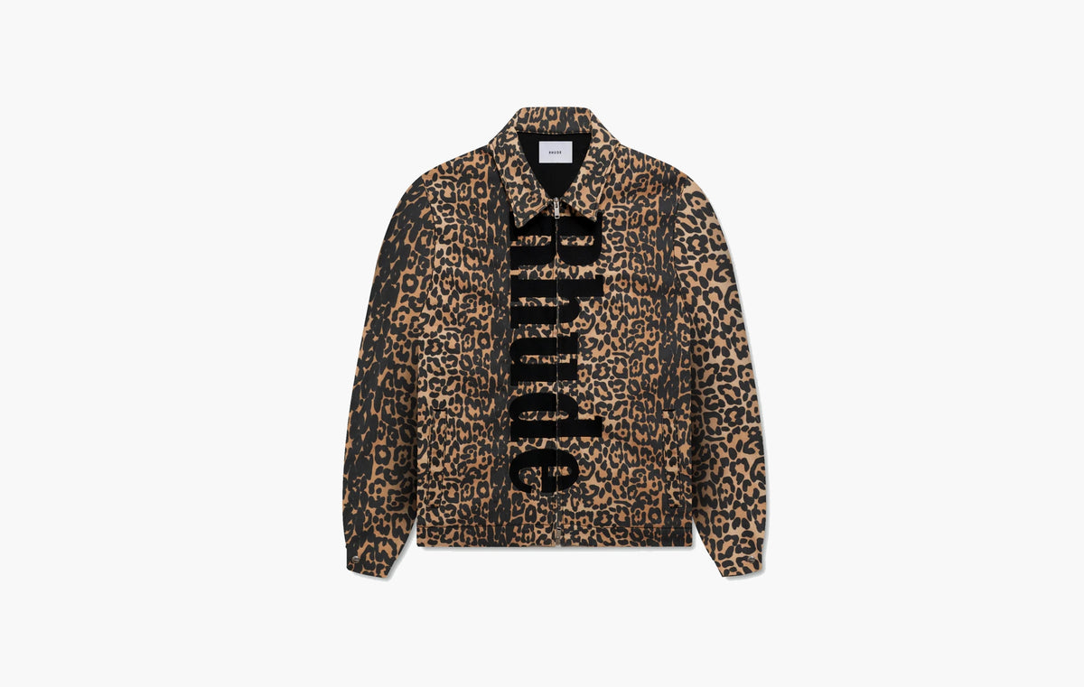 Leopard Oversized Work Jacket "Black/Tan"