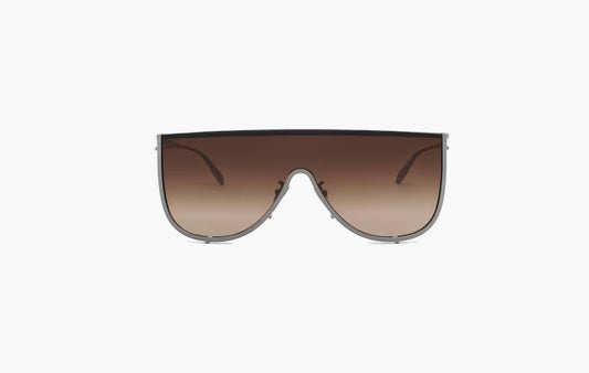 Metal Mask-Shaped Sunglasses "Brown/Black"
