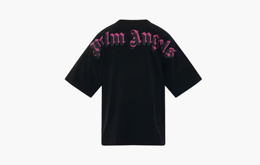 Doubled Logo Over Tee "Black/Fuschia"