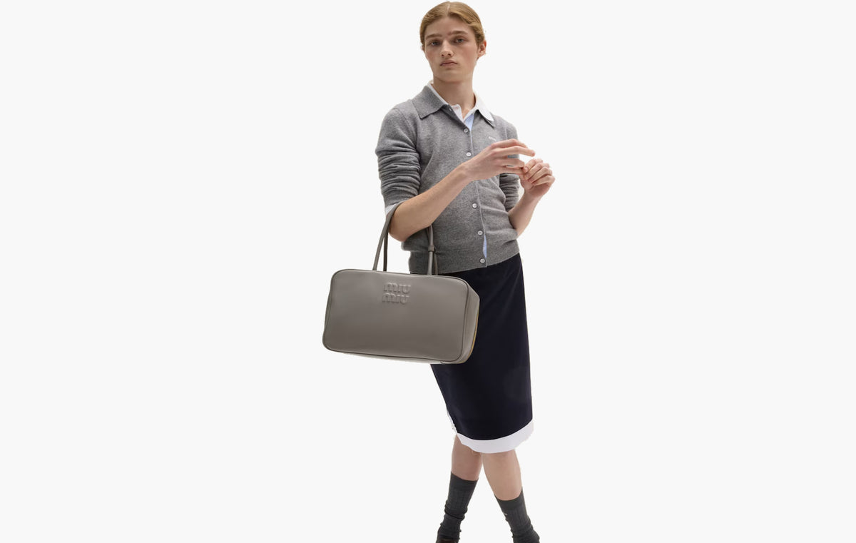 Leather Beau Bag Large "Clay Grey"
