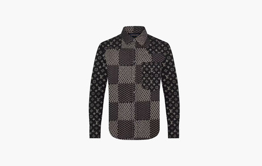MNGM Waves Giant Damier Flannel Shirt "Charbon"