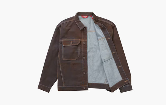 Flocked Denim Trucker Jacket "Gold"