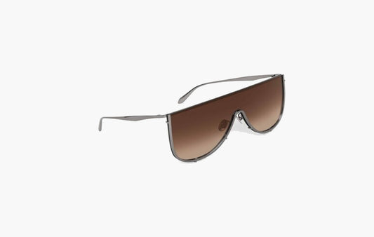 Metal Mask-Shaped Sunglasses "Brown/Black"