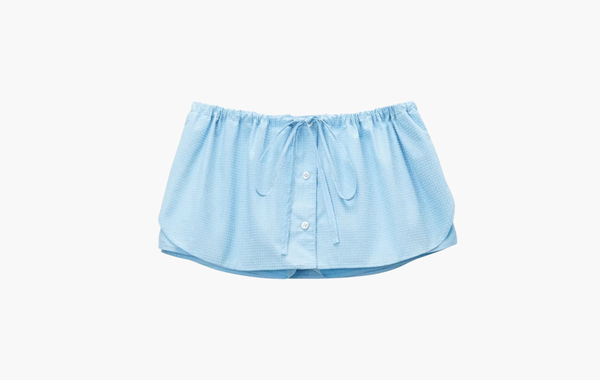 Hotfix Drawstring Mini Skort "Chambray Blue"