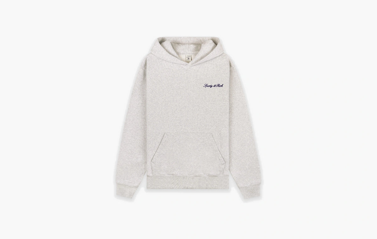 Signature Logo Embroidered Hoodie "Heather Gray/Navy"