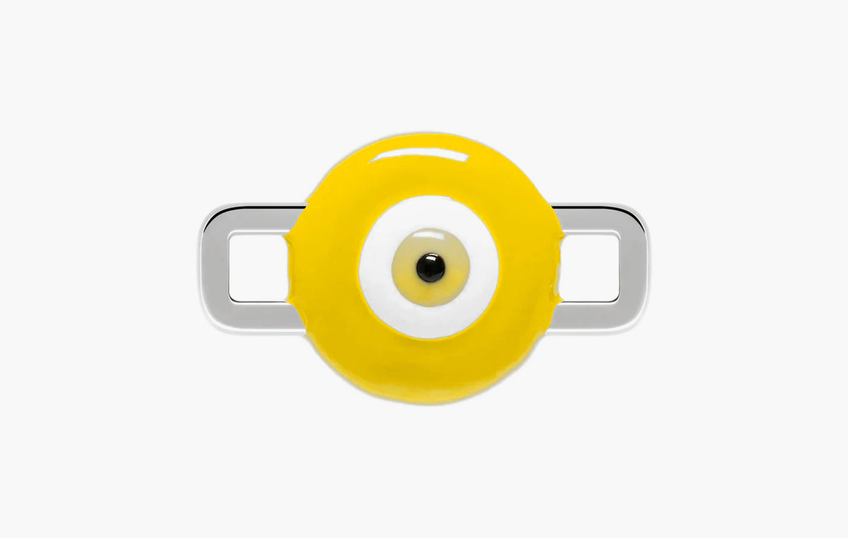 Yellow Evil Eye Charm "Silver"