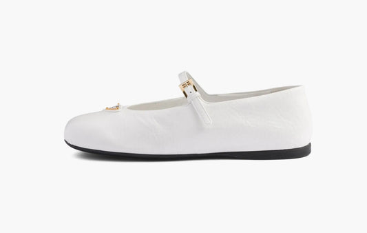Naplak Patent Leather Ballerinas Lambskin "White"