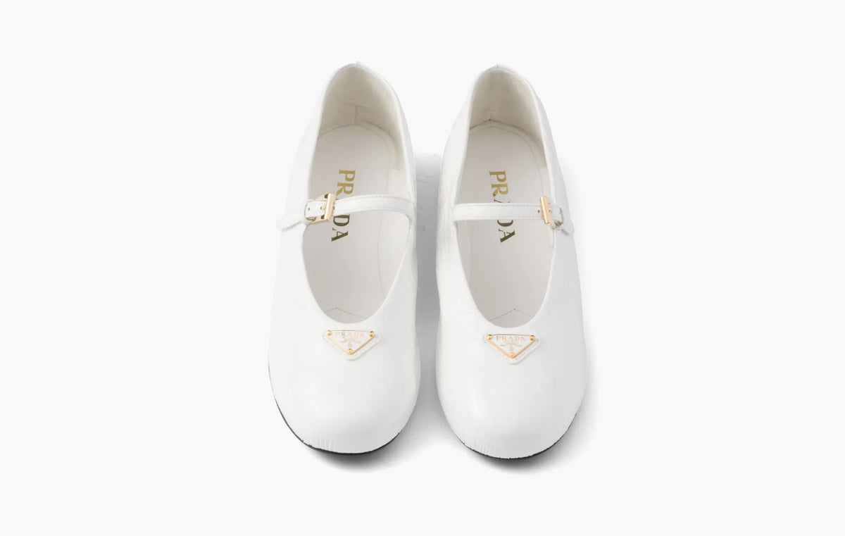 Naplak Patent Leather Ballerinas Lambskin "White"