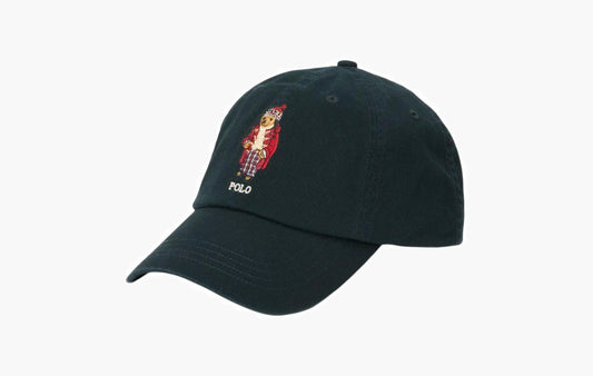 Polo Bear Embroidered Curved Peak Baseball Hat "Black"
