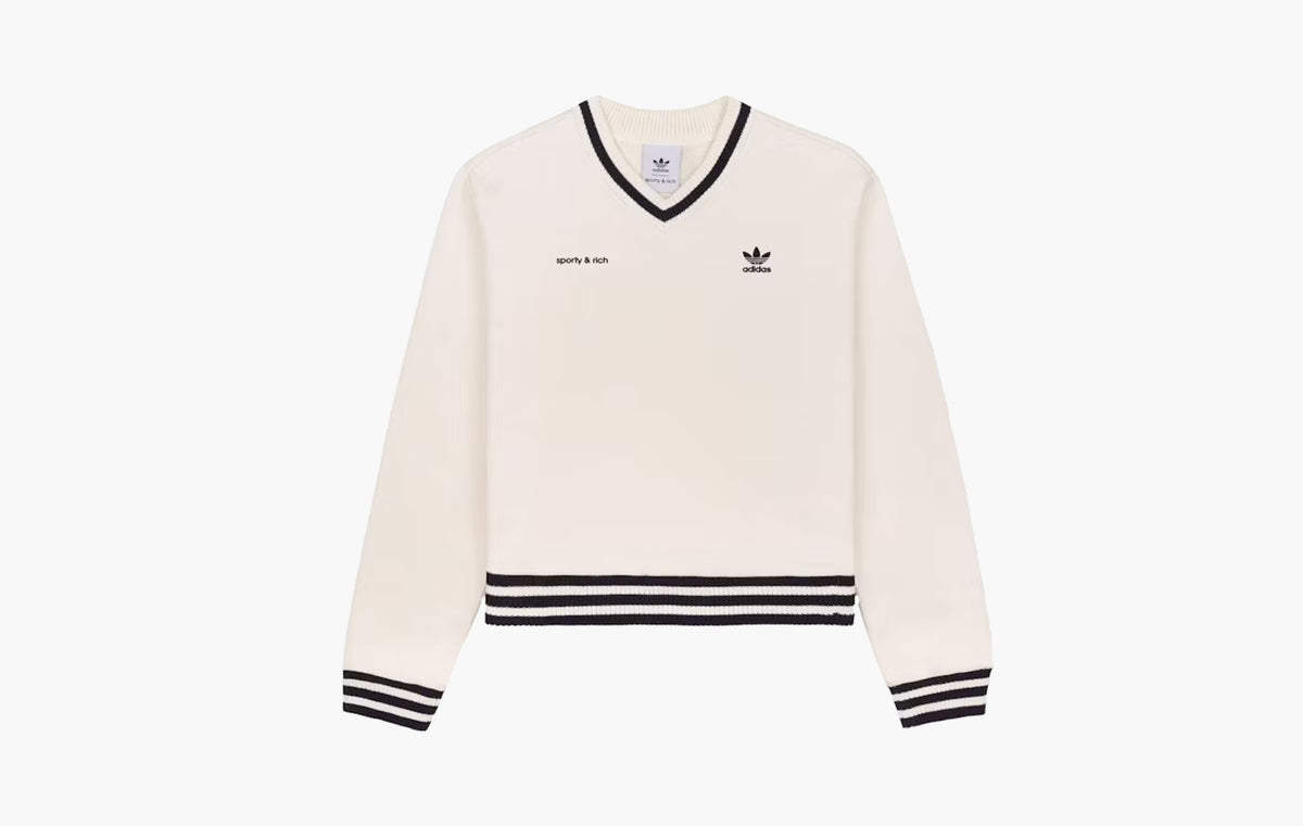 V-Neck Sweatshirt "Cream/Navy"