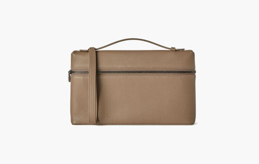 Extra Pouch L29 Grained Calfskin "Warm Mastic/Onyx"