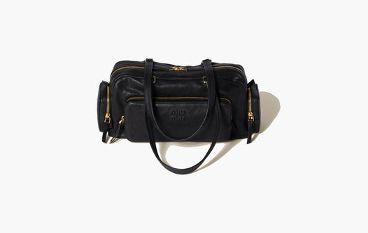 Pocket Washed Nappa Leather Bag "Black"