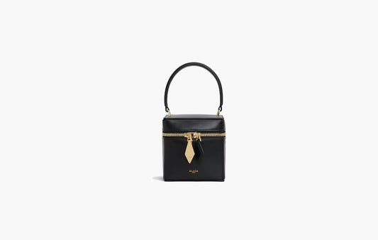 Cube Cosmetics Bag Made From Shiny Goatskin "Black"