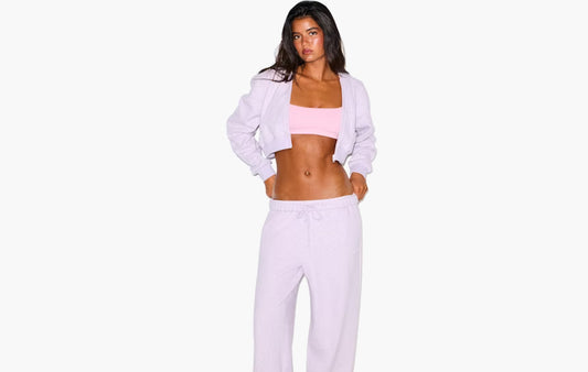 Cotton Fleece Classic Straight Leg Pant "Purple Heather"