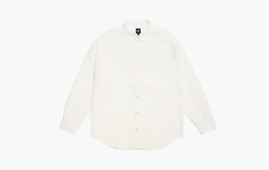 Drop Shoulder Oxford Shirt "White"